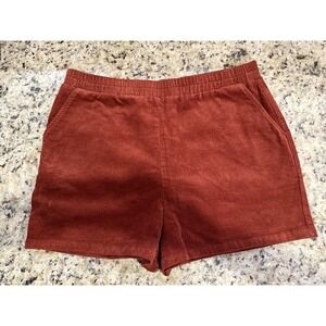 Versona XL Corduroy Shorts Women's Burnt Orange Rust Stretch Retro Boho
